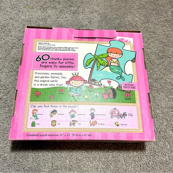 Green Start Kids 60 Pcs Giant Floor Puzzle: Princess Fairyland 2x3 Feet - Picture 5 of 16